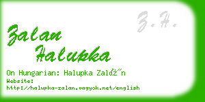 zalan halupka business card